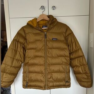 Patagonia down coat sweater hoody XL 14  puffer parka EUC